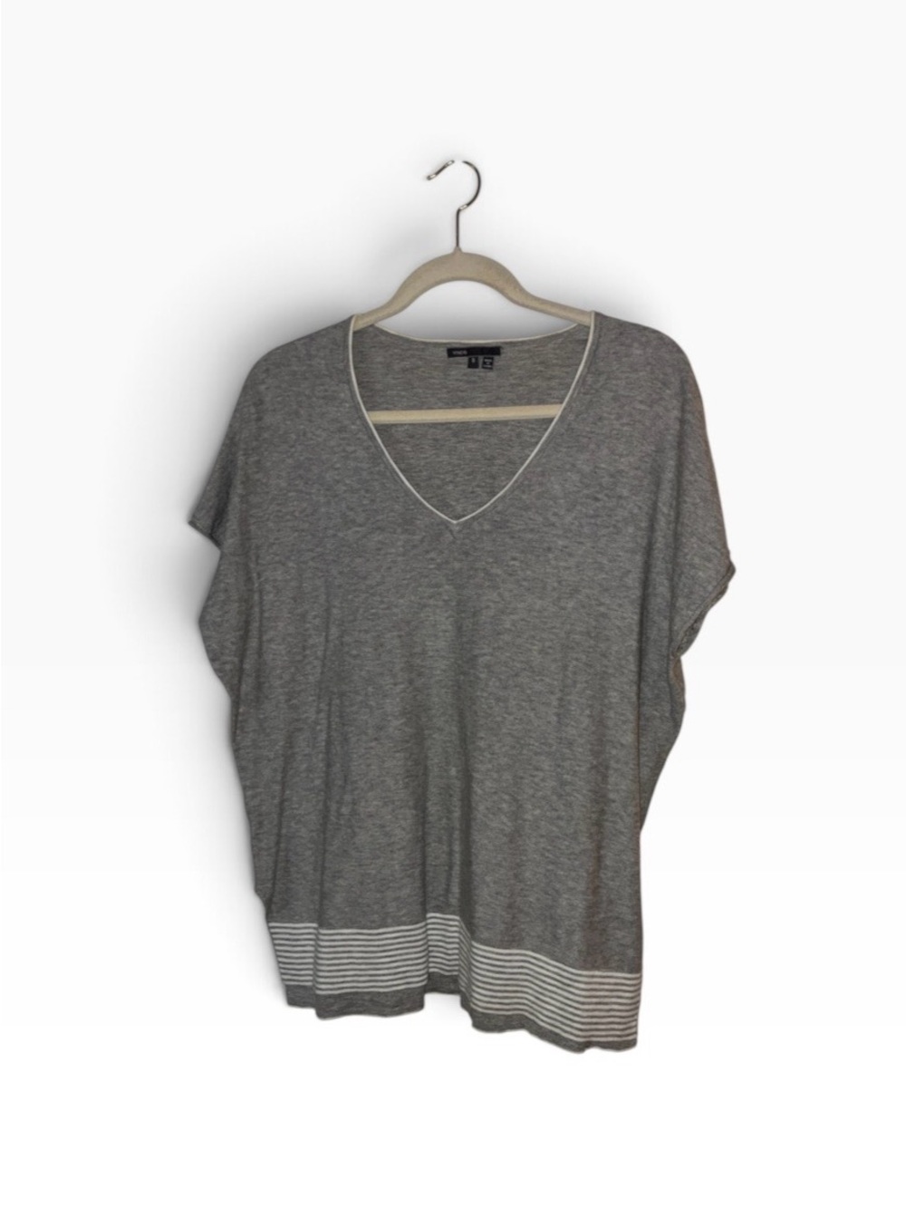 VINCE Dolman Cap Sleeve Knit Gray Sweater Top Size S